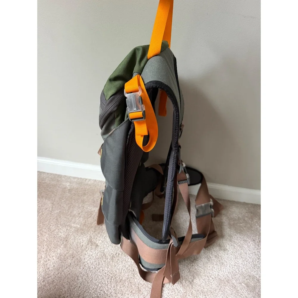 Vintage Vortex Hiking Backpack Internal Frame Green Gray Orange Y2K Gorpcoe